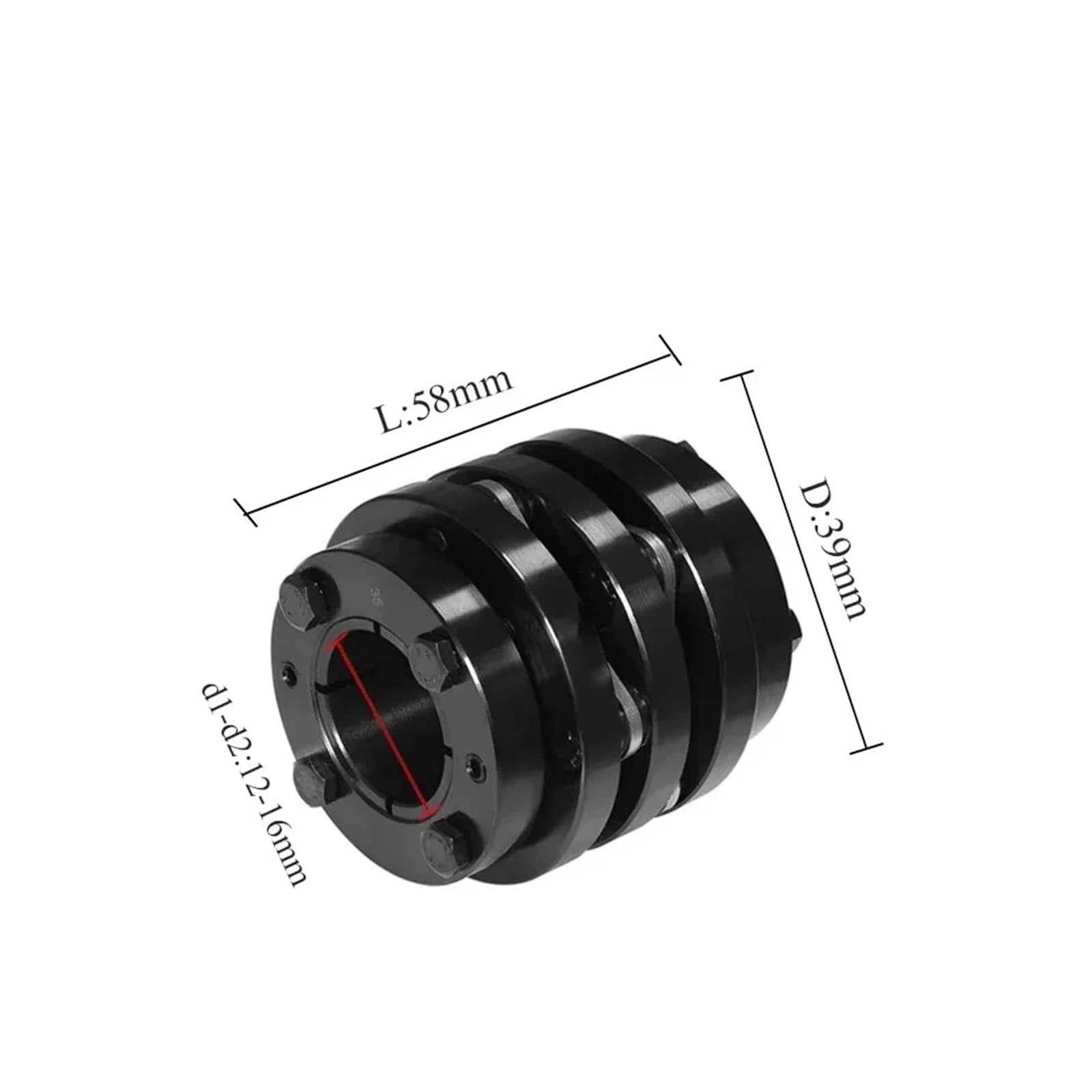 Giunto a membrana con manicotto di espansione, CLZ-39X58 45# Giunto for mandrino CNC in acciaio Parti motrici(CLZ-39X58-12X12)