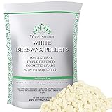 White Beeswax Pellets 1 lb (16 oz), Pure, Natural, Cosmetic Grade, Top Quality Bees Wax Pastilles, Triple Filtered, Great For DIY Lip Balms, Lotions, Candles By White Naturals