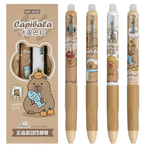MOZXIRZ 4 bolígrafos de gel borrables 0.5 mm tinta negra