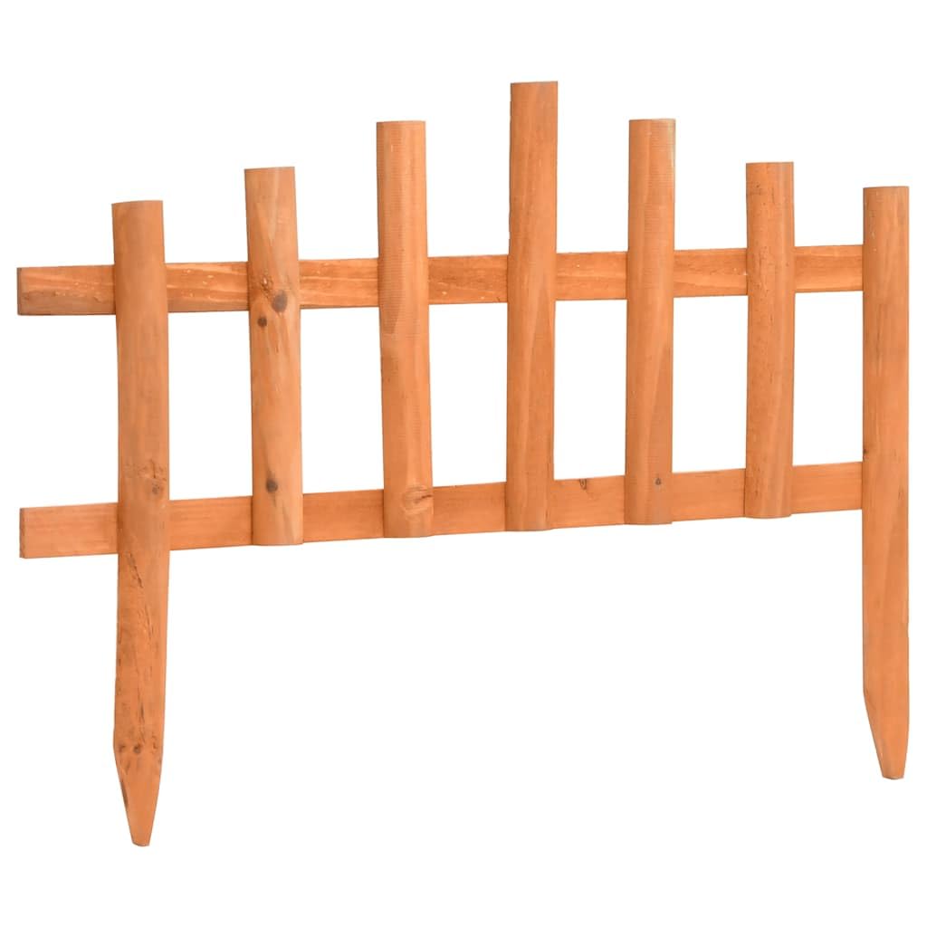 Bordi per prato in legno di abete, 10 pezzi, per aiuole e prati, bordi collegabili fino a 4,4 m di lunghezza, design rustico per esterni