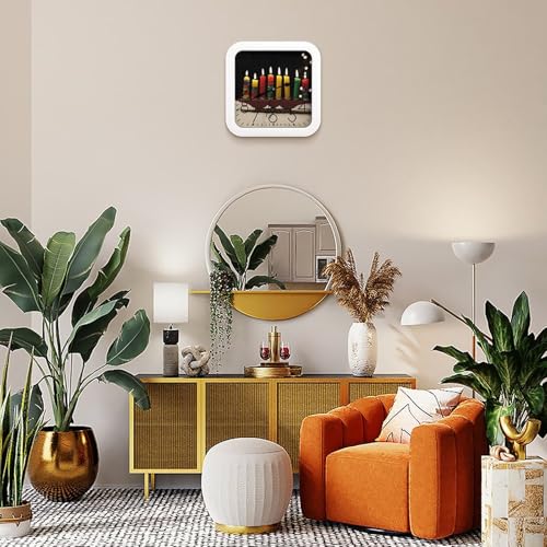 Horloge murale carrée Kwanzaa vintage et silencieuse pour la maison - 8