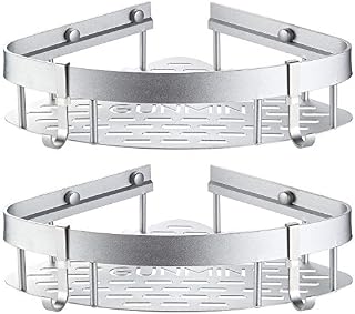 GUNMIN Adhesive Bathroom Shower Shelf Drill-Free Bathtub Corner Shelf No Drilling Shower Caddy