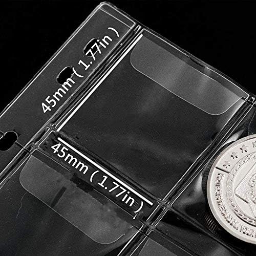 Uncle Paul 200 Pocket Coin Pages - 20 Grids/Page Plastic Coin Holders Stamp Currency Protector Coin Collecting Supplies 10 Sheets CS03020