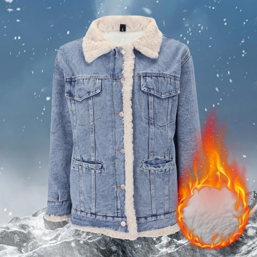Veste en Jean Hiver Femme Doublée avec Fourrure - Capuche, Manches Longues, Softshell, Polaire de Montagne, Collège Veste en Jean Hiver Femme Doublée avec Fourrure - Capuche, Manches Longues, Softshell, Polaire de Montagne, Collège