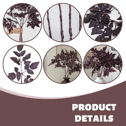 Tallos de cimicifuga artificial decorativos con hojas de seda premium de 50 cm 3