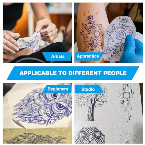 image for Emalla Tattoo Transfer Paper 100 Sheets, Thermal Stencil Paper for Tat