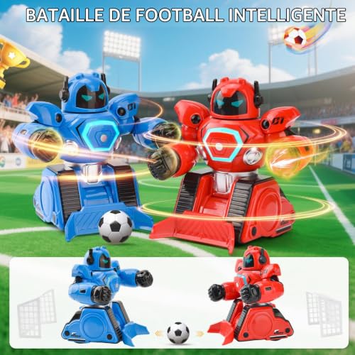 LTFIOON 2 Robots Télécommandés, Jouets RC Robots de Combat avec Mode Boxe & Football, Lumières et Sons - Rechargeable, Robots de Combat Enfant à Partir de 6 Ans – vue 5