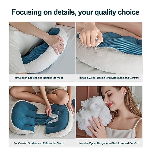 pobopobo Travesseiro de gravidez para dormir, confortável de pele sintética, travesseiro de maternid