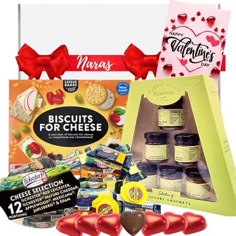 Cheese Hamper, Biscuits and Chutneys Gift Set - Ilchester Cheese Selection, Valentines Hampers for Men, Cheese Gift Set, Hamper & Gourmet Gifts, Biscuits Gift Set, Food Gifts for Men, Couples Gifts Cover