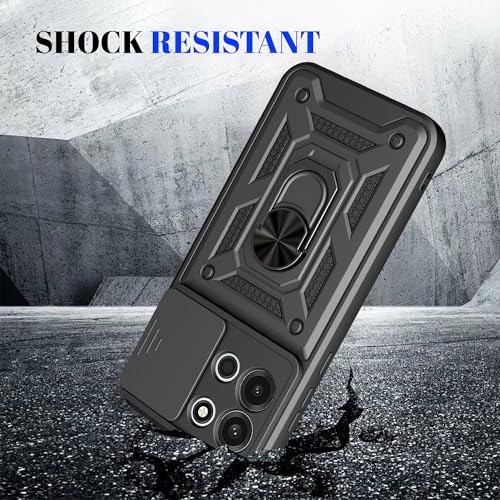 Image of Tough Armor Bumper Back Cover Case for OnePlus Nord 6 5G | Sliding Camera Cover, Kickstand & Ring Holder 360 Degree Protection Back Cover Case for OnePlus Nord 6 5G - Black
