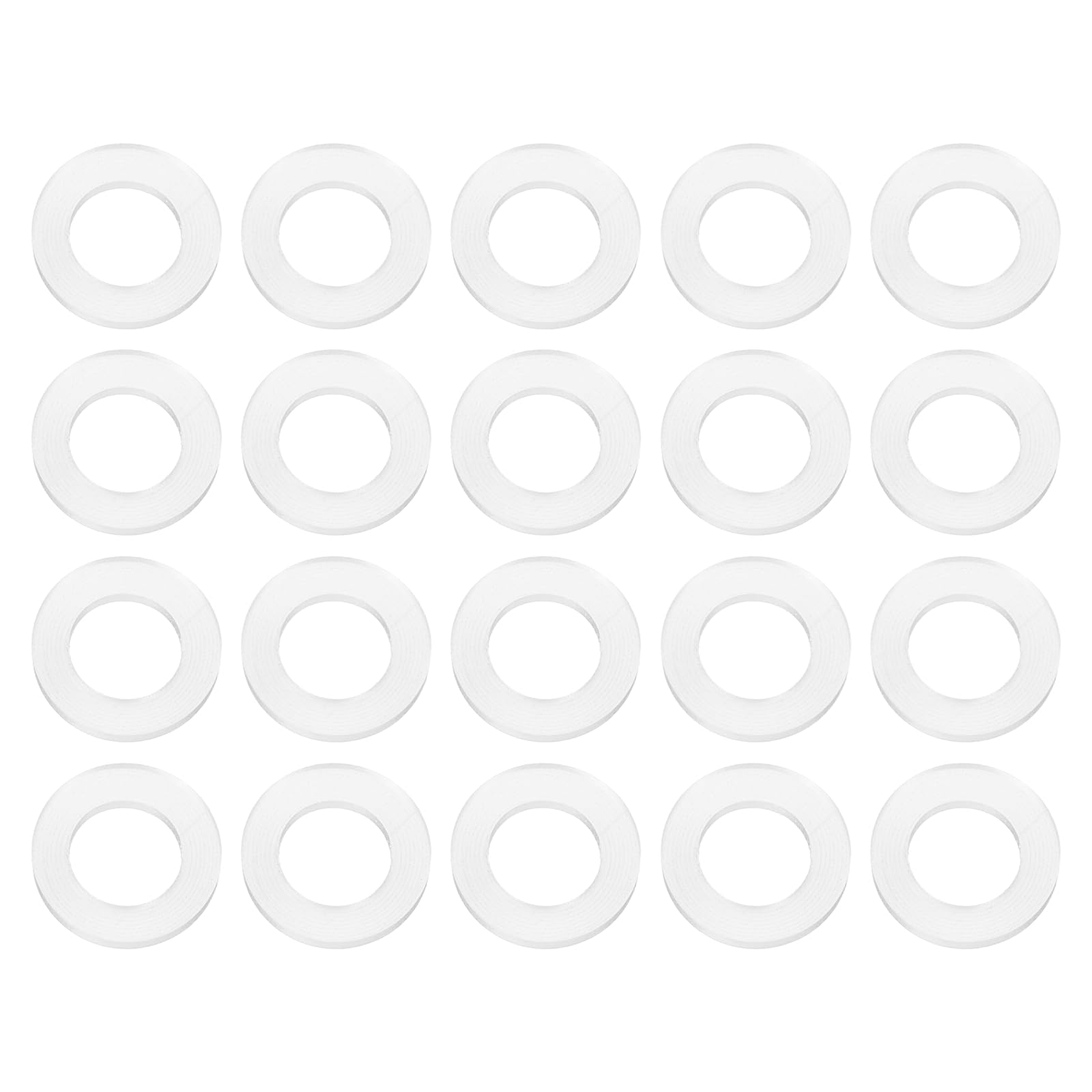 PATIKIL M6 Silicone Flat Washer, 20 Pcs 6mm ID 12mm OD 1.5mm Thick Plain Washer Grommets O-Ring Sealing Gasket Spacer for Faucet Pipe Water Hose Shower Door Handles, White