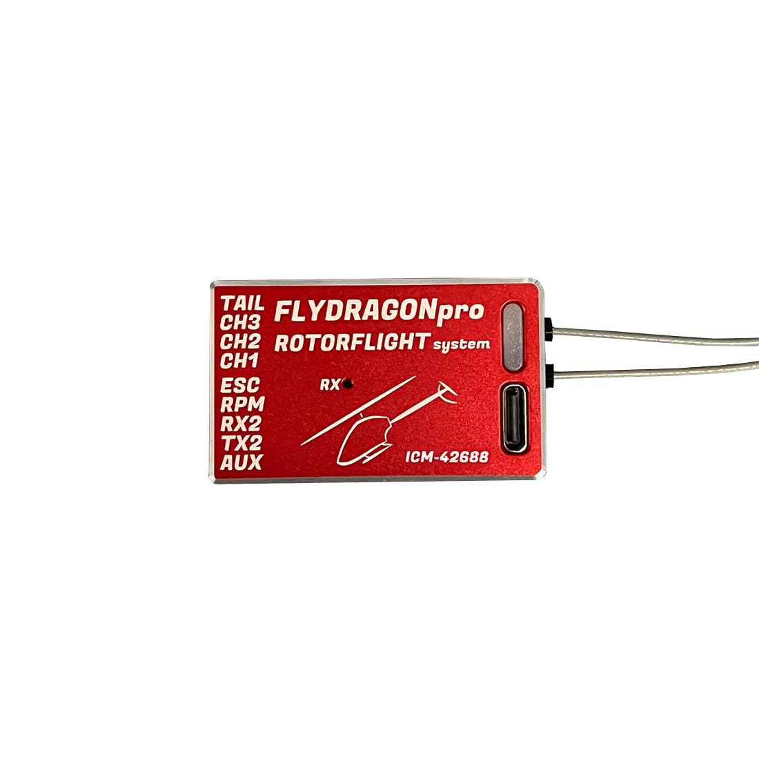 FlyDragonPRO-RotorFlight Flybarless System with Built-in ELRS Receiver for RC Helicopter 250-700 Size - Remote Control Helicopter Electronics/SteamRC Flybarless System (Red (FD005-1))