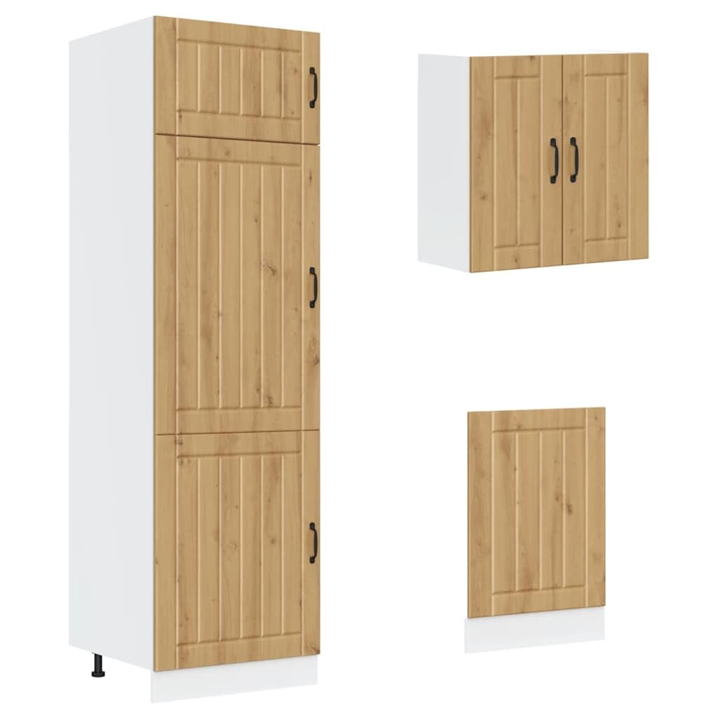 8-częściowy zestaw szafek kuchennych Kalmar, Artisan Oak Engineered Wood, Durable Storage Solution, regulowane stopy, łatwe czyszczenie, uniwersalna dekoracja domu