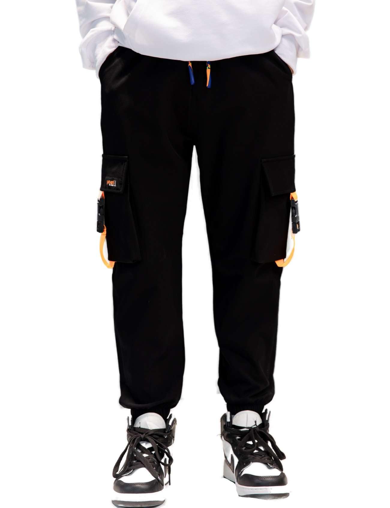 Echinodon Boys Quick Dry Pants Lightweight Hiking Joggers Casual Sweatpants Orange 140