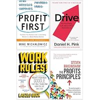 Profit First, Drive Daniel H Pink, Work Rules! & The Profits Principles 4 Books Collection Set