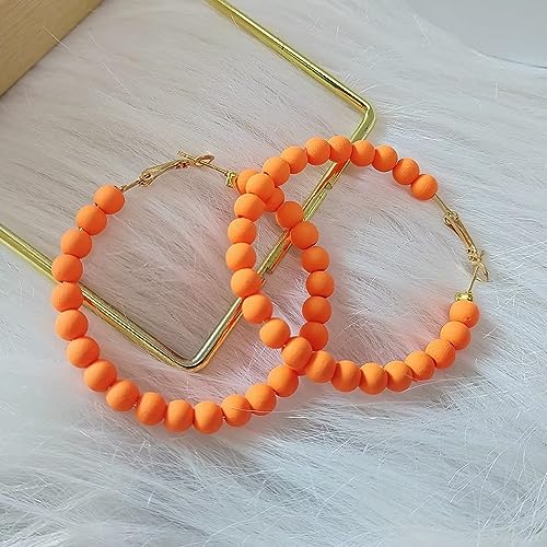Colorful Boho Circle Round Beaded Hoop Earrings Vintage Minimalist Chic Dangle Earrings for Women Statement Jewelry3