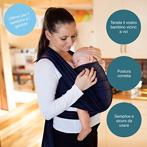 Makimaja - Fascia Porta Bebè 100% Cotone - Blu