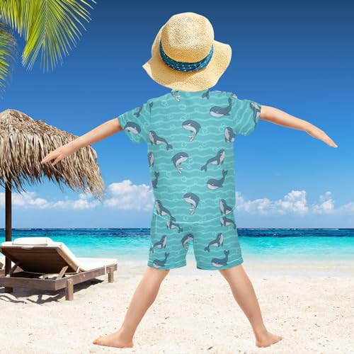 Image of visesunny Little Boys Short Sleeve T-Shirt Beach Shirts Casual Shorts Set Summer Clothes for Kids Outfits