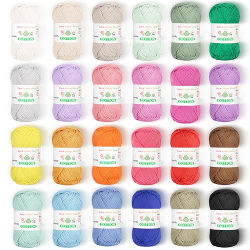 Image of Katech Pure Cotton Yarn for Crocheting & Knitting-Baby Cotton Yarn