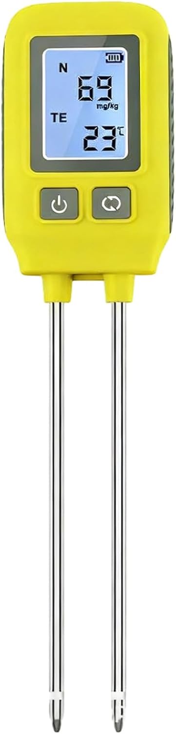 Digital Soil Tester, 4-in-1 Meter, Measures Npk, Temperature, for Gardens, Lawns, and Farms
