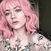 Produktbild Perücke Rosa Damen Kurze lockige Bob Perücke Welle Synthetische Perücke mit Pony - Rosa