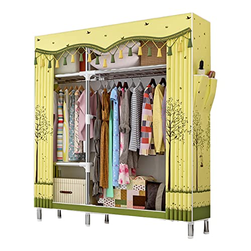 Armario de tela con barra para colgar ropa organizador plegable de lona modelo E-107