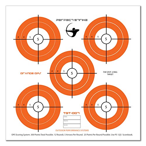 Perfect Strike ARCHERY System Targets. ORANGE OPS No. 007. Heavy paper practice targets. Great for improving accuracy. Replacement faces to refresh portable targets. 12