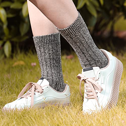 coclothy Wool Socks for Women - Womens Wool Socks Winter Socks for men Warm Thick Knit Wool Soft Vintage Casual Crew Socks - Image 8