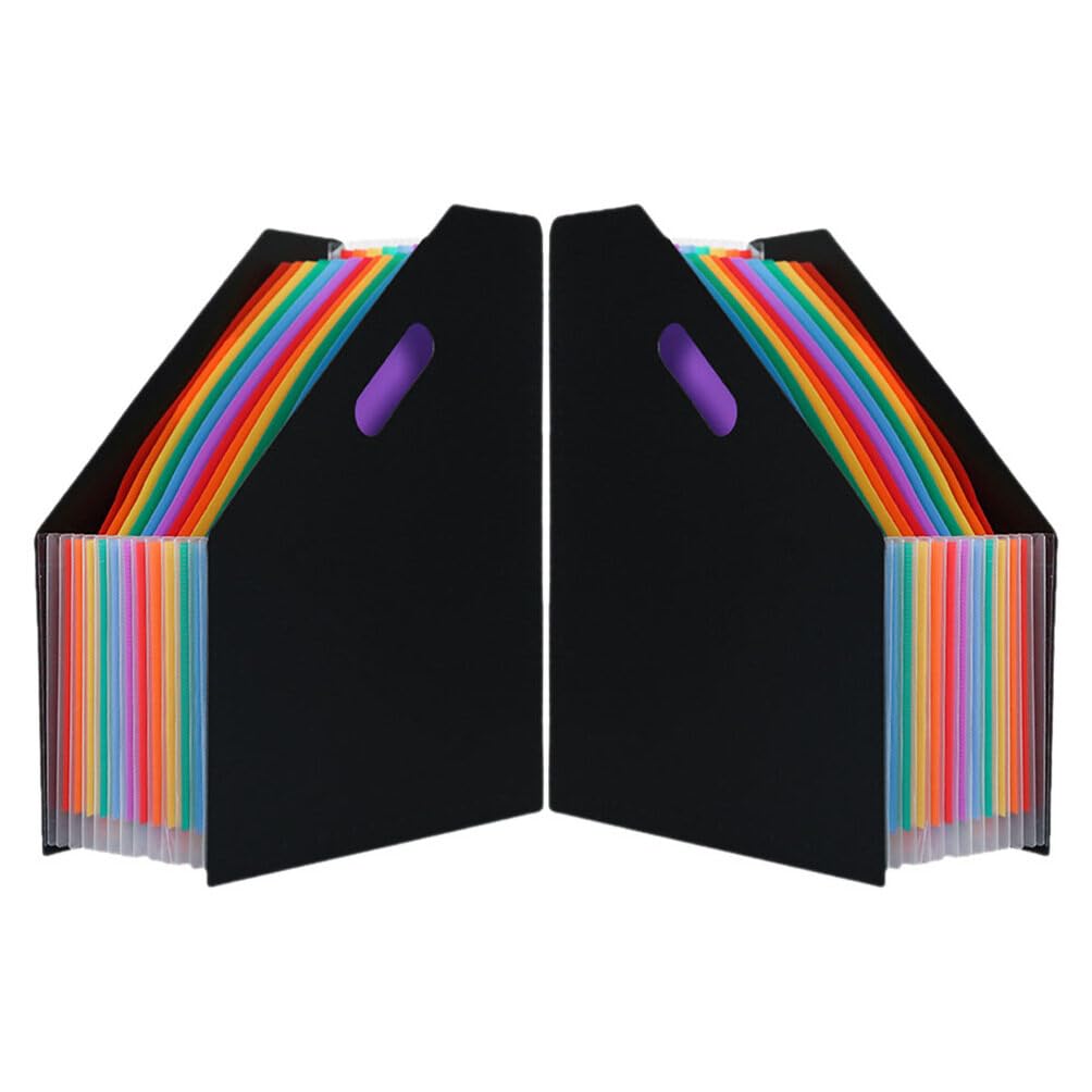 SHINEOFI 2piezas Carpetas Acordeón De Plástico Para Documentos Organizador De Archivos Diseño Vertical Oficina o Hogar Bonita y Funcional Carpetas Expandibles Etiquetas Para Organizar