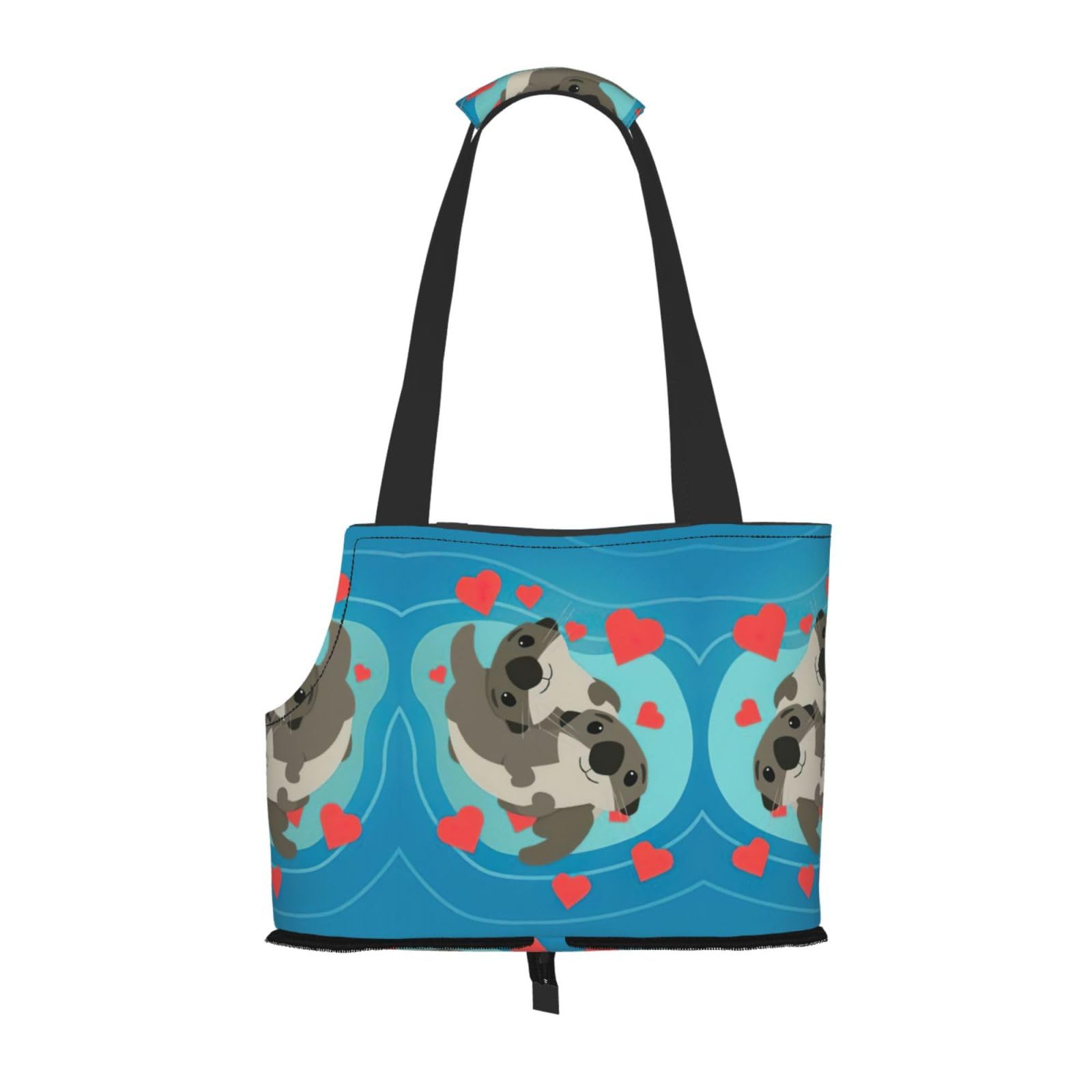 Sac de transport petits chiens anti stress imprimé loutres