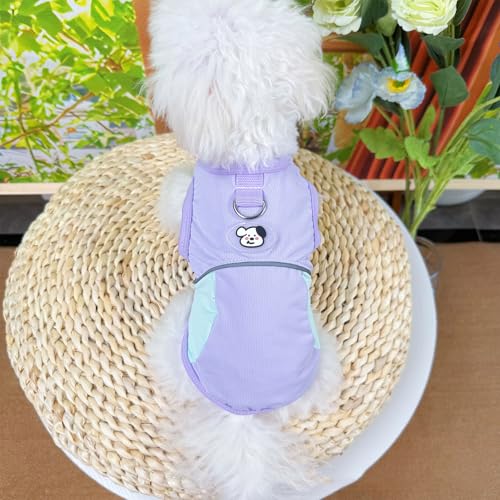 KASESSS 2 Stück Kühlweste Hund, Kühlweste für Hunde, Sonnenschutz Hund, Kühlendes Hunde-Outfit, Atmungsaktive UV-Schutz Shirt, Leichte Hundekühlweste für kleine bis mittelgroße Hundes, M Violett Blau