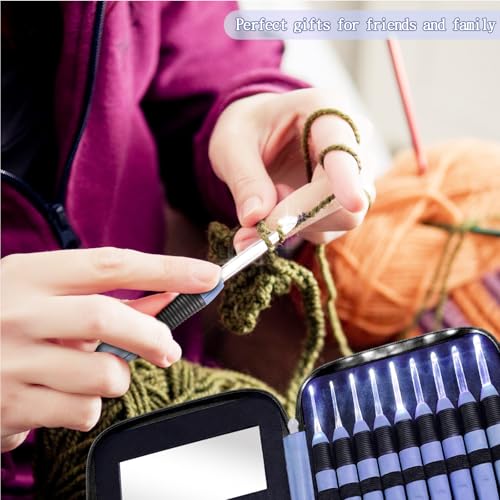 Agujas de ganchillo iluminadas con funda para tejer sin dolor y con buena luz 5