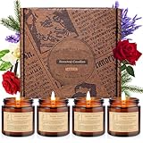 4 Pack Lavender Candles for Home Scented,Amber Jar...