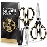Deer & Oak Premium Heavy-Duty Kitchen Scissors (2 Pack) - Meat & Pizza Scissors Multipurpose Dishwasher-Safe Kitchen Shears UK
