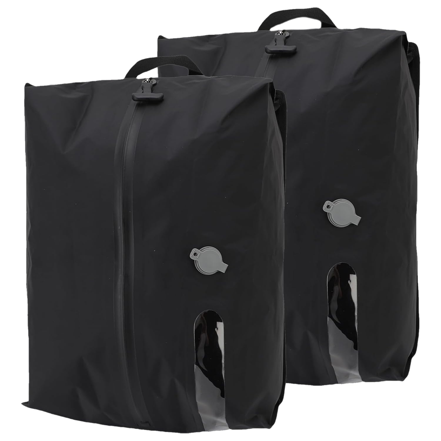 16L Bolsas de Vacio para Ropa 2 Unidades, Impermeables Plegables con Ventana Transparente – Bolsas Compresión Viaje Sin Bomba (Negro)