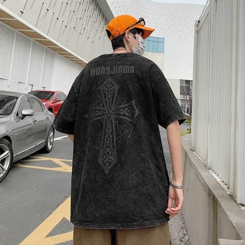 Camiseta masculina feminina gótica Y2K camiseta vintage grande