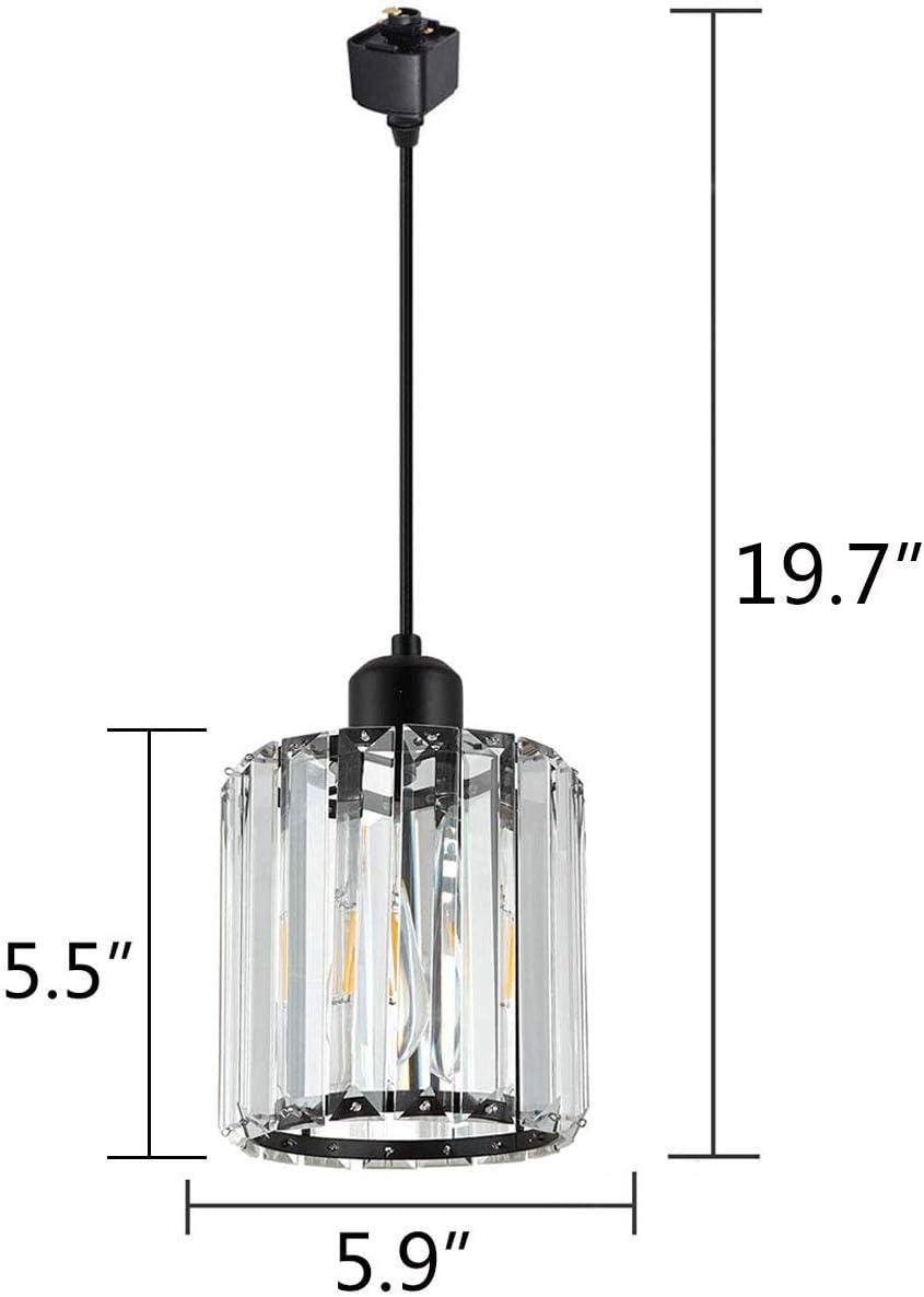 Kiven 3-Light Stylish Track Lights,Modern Crystal Island Pendant Lighting for Kitchen Island Living Room Bedroom
