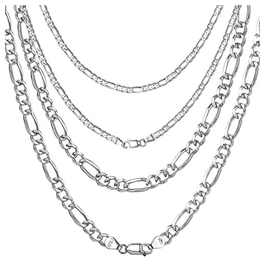 Herr 2,9 MM 20 '' 51 cm silverhalsband Mode 925 silver smycken Figaro kedja halsband för kvinnor