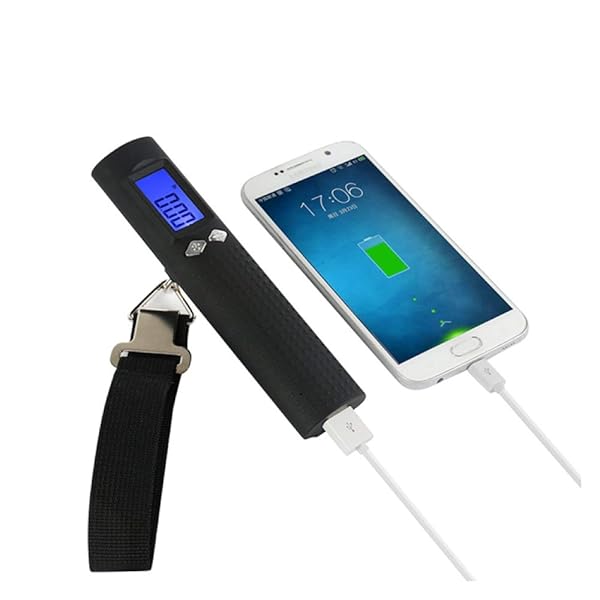 Peso Portatile Display LED Scale Black 2600mAh USB Torch - Dettaglio