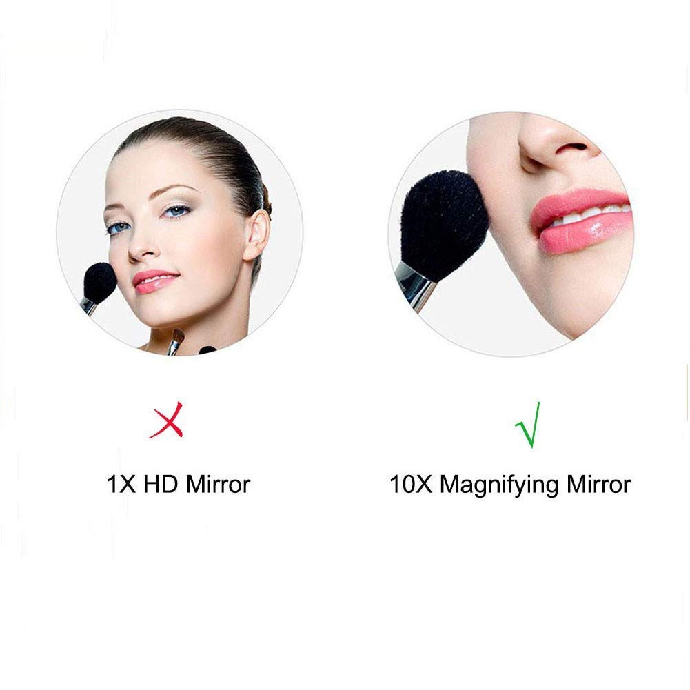 Espejo de maquillaje con luz LED para mujer, 10 aumentos, espejo cosmético de alta calidad, giratorio de 180°, espejo de tocador extensible para baño, 8 pulgadas, enchufe británico