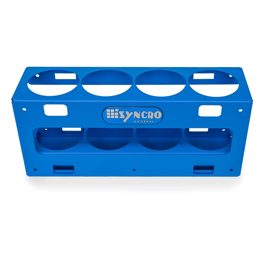 SYNCRO SYSTEM Porta bombolette spray in alluminio per scaffale furgone officina mobile – 4 posti diam. 65mm fianco 31cm