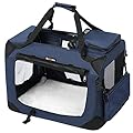 FEANDREA Dog Carrier, Folding Fabric Pet Carrier, 70 x 52 x 52 cm, Dark Blue