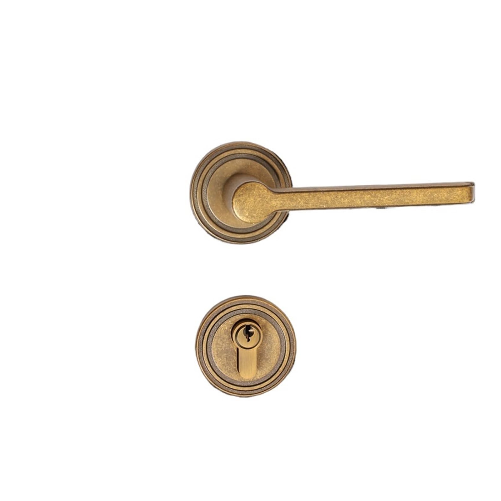 Aepqbgqj One Color Pure Copper Lever Handle Lock European Silent Indoor Room Door Wood