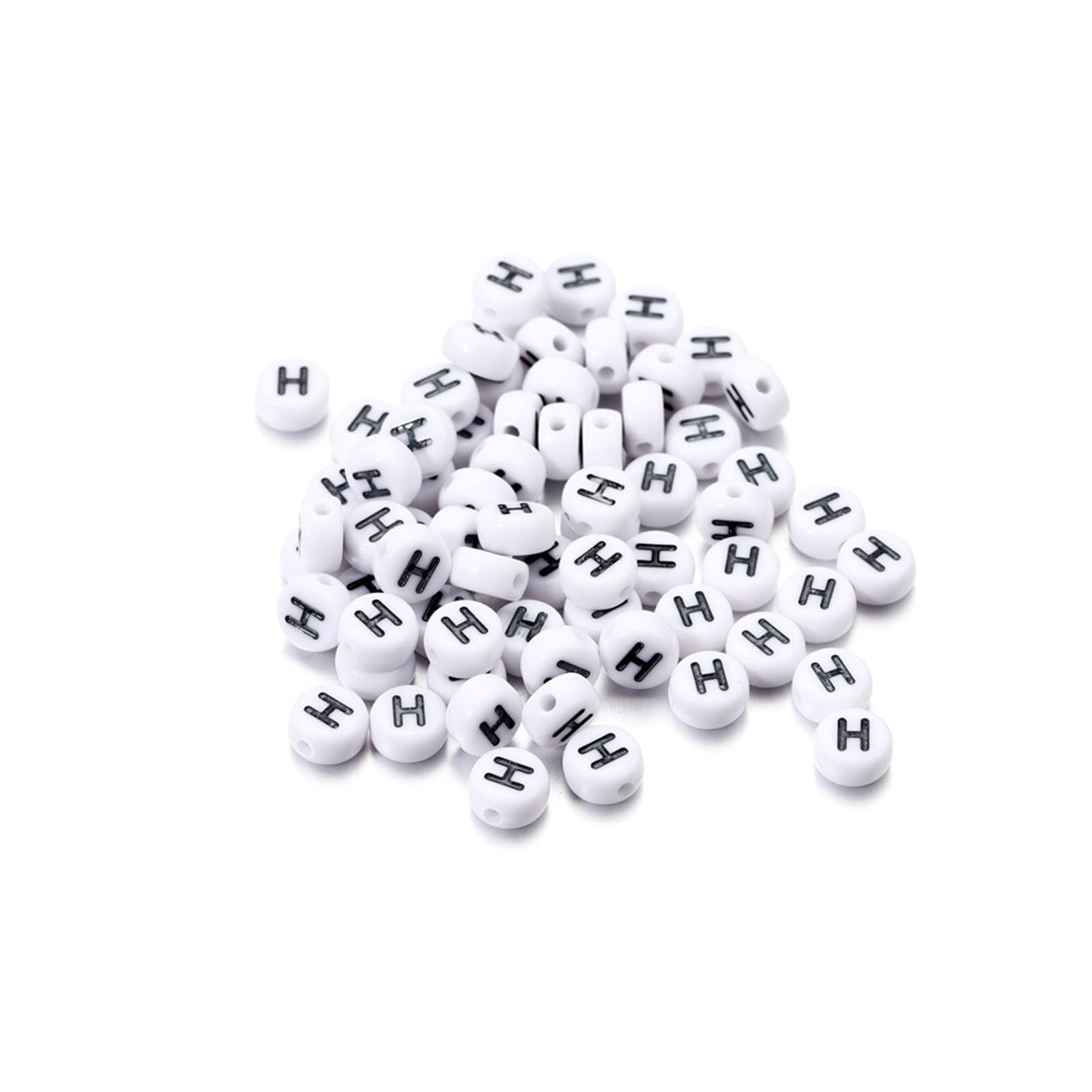 Bracelets en perles de lettres blanches de 4x7 mm pour des bijoux de famille personnalisés