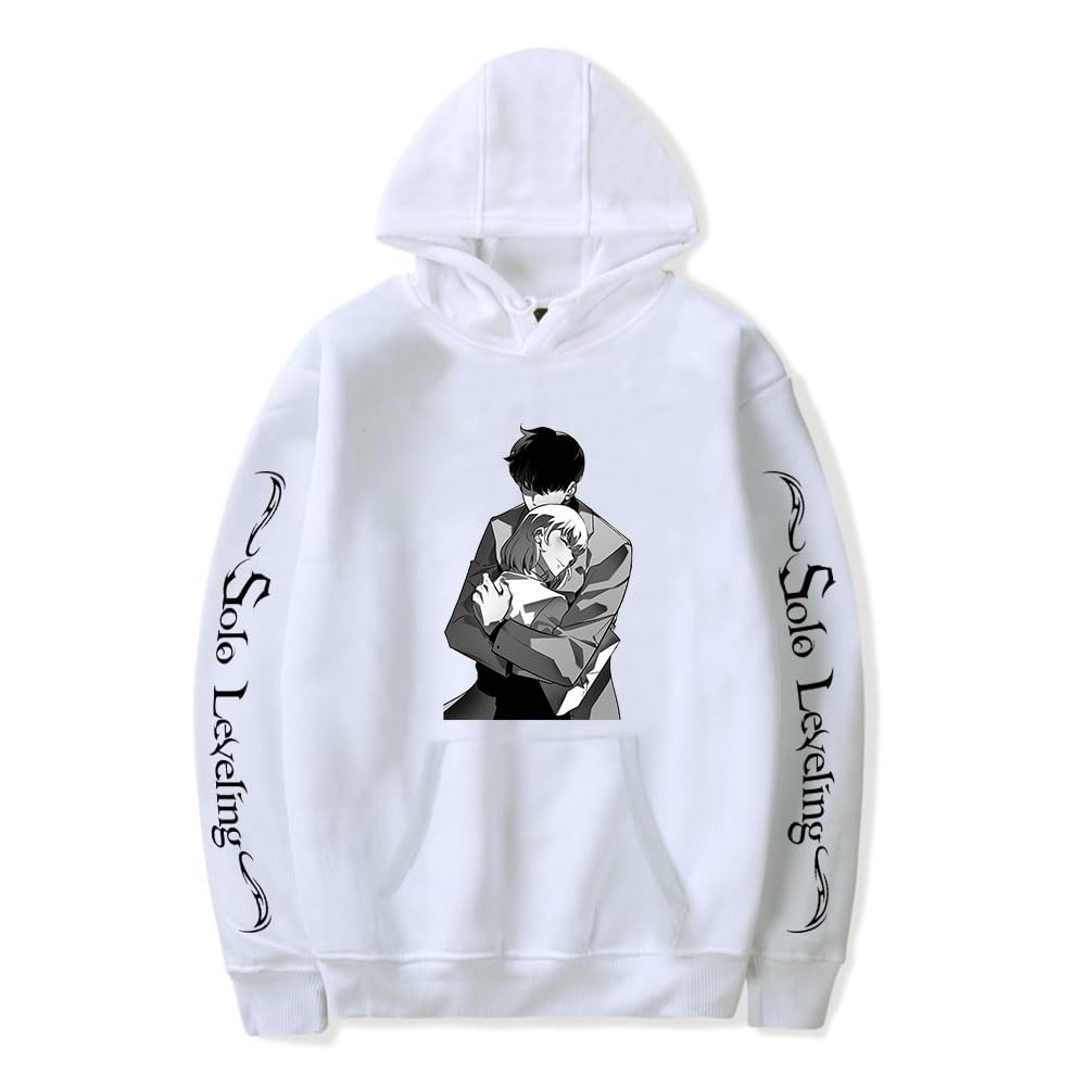Uomo Donna Solo Leveling Felpe con Cappuccio Unisex Sung Jin-Woo Sweatshirt Streetwear con Maniche Lunghe