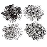 100 Sets Snap Button, Colorful Grommets Snap Fasteners Kit Brass Prong Press Stud Sewing Fasteners F