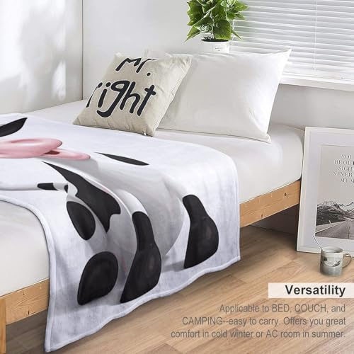 Couverture flanelle vache 127x177 cm plaid canapé doux quatre saisons