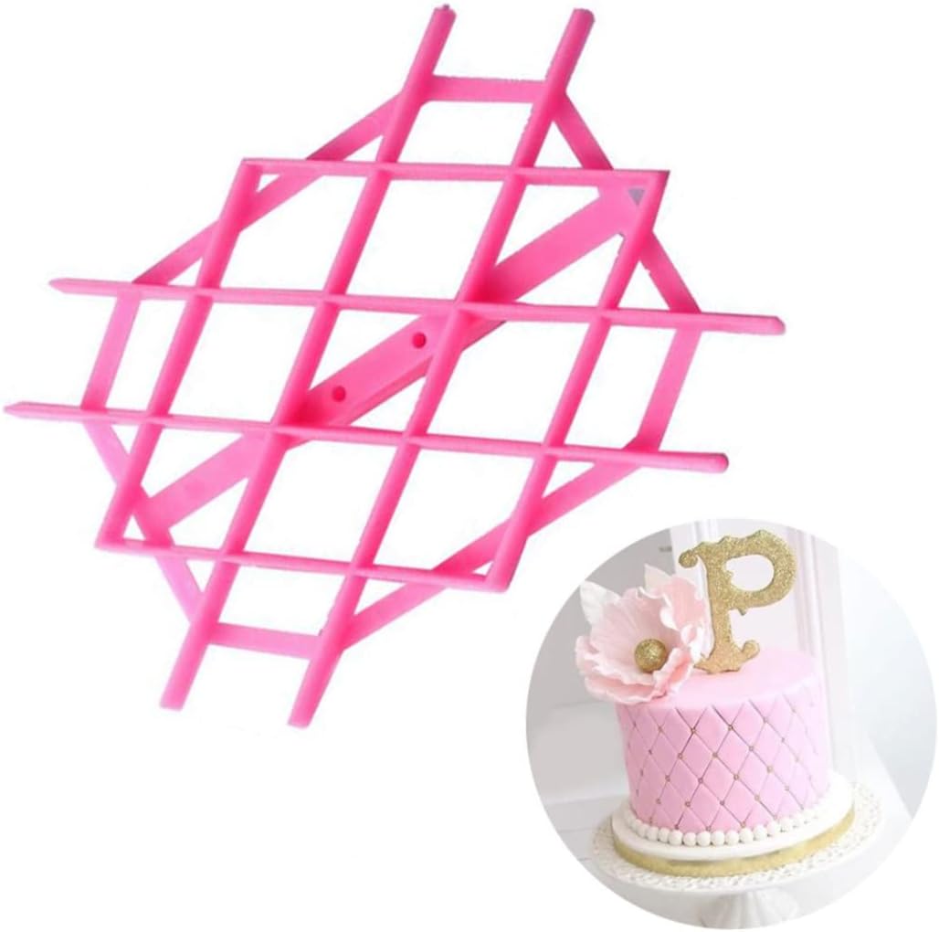 Cake Embossing Mold Plastic Fondant Mould Rhombus Shape Cookie Cake Embosser Cutter.