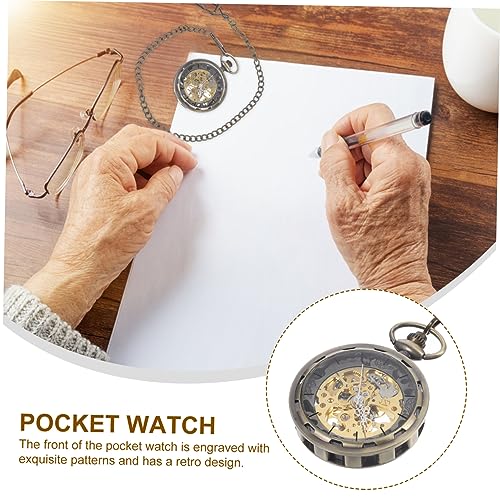 Montre numérique pour hommes style montre de poche crâne rétro