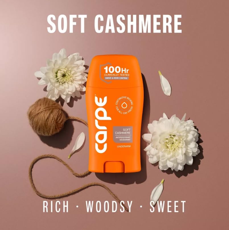 Carpe Women's 100H Sweat & Odor Control Antiperspirant Deodorant - Soft Cashmere - 1.76oz: Paraben-Free, Vegan, Cream Form